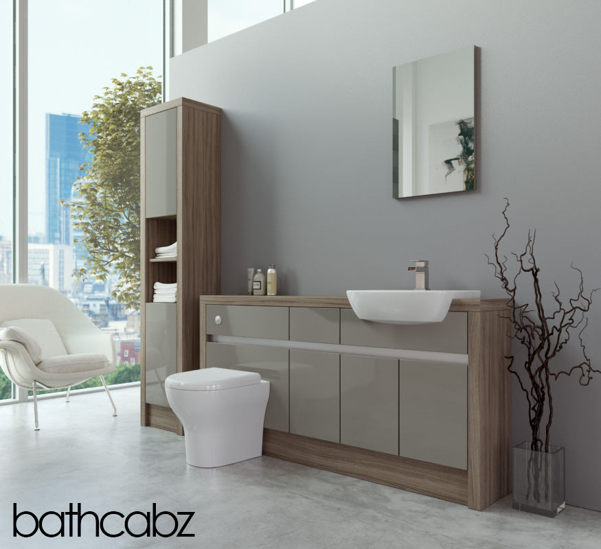 SIDONA DRIFTWOOD BASE & TALL UNIT BATHROOM FITTED FURNITURE