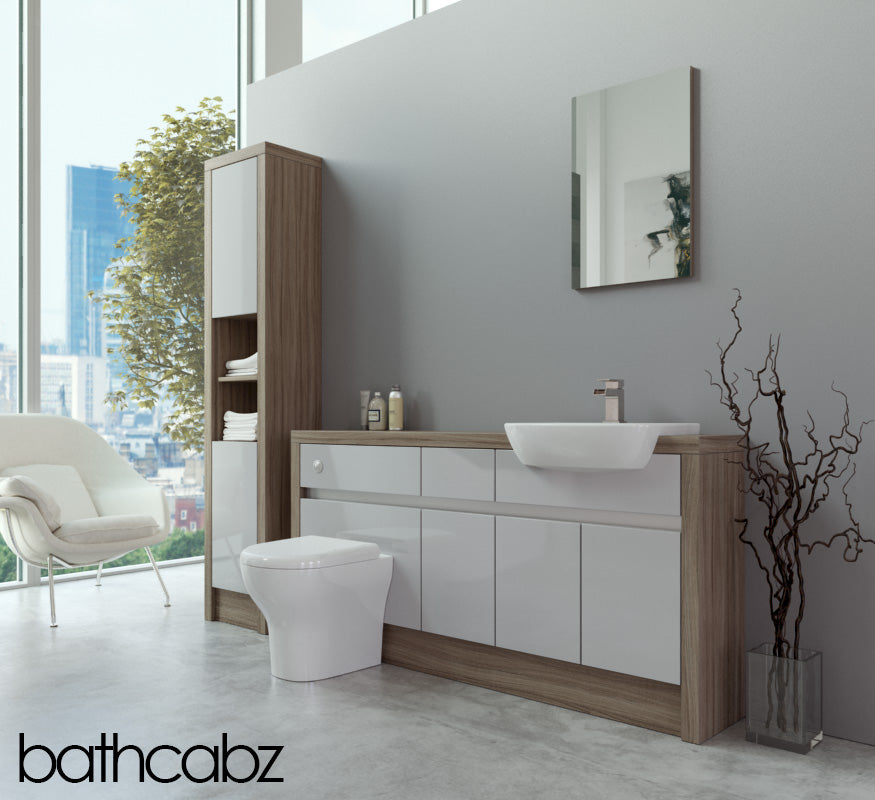 SIDONA DRIFTWOOD BASE & TALL UNIT BATHROOM FITTED FURNITURE