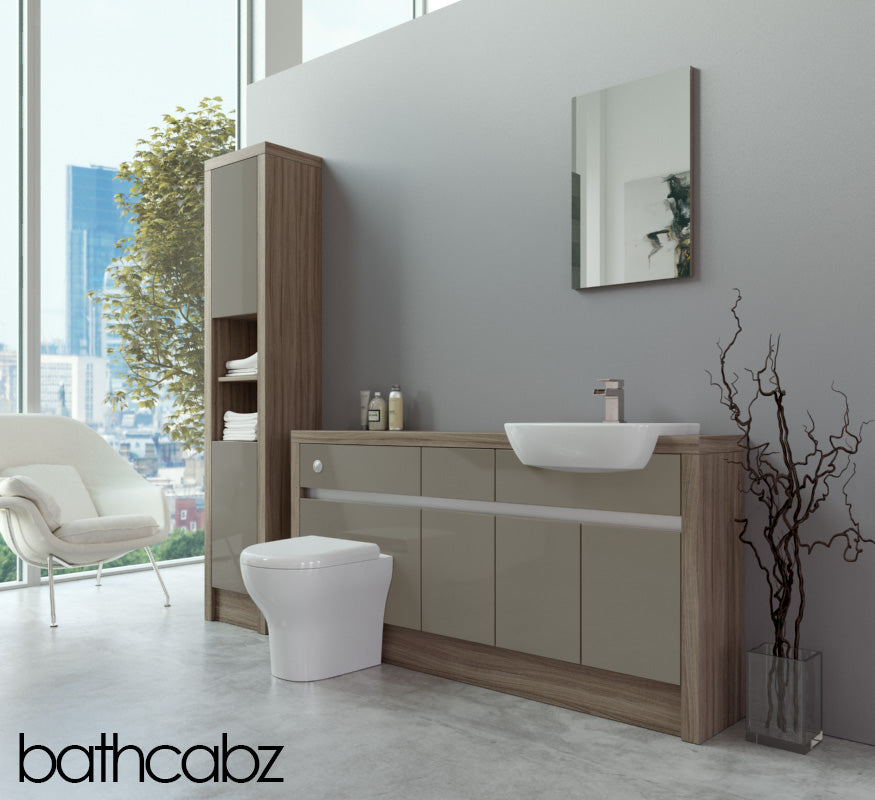 SIDONA DRIFTWOOD BASE & TALL UNIT BATHROOM FITTED FURNITURE