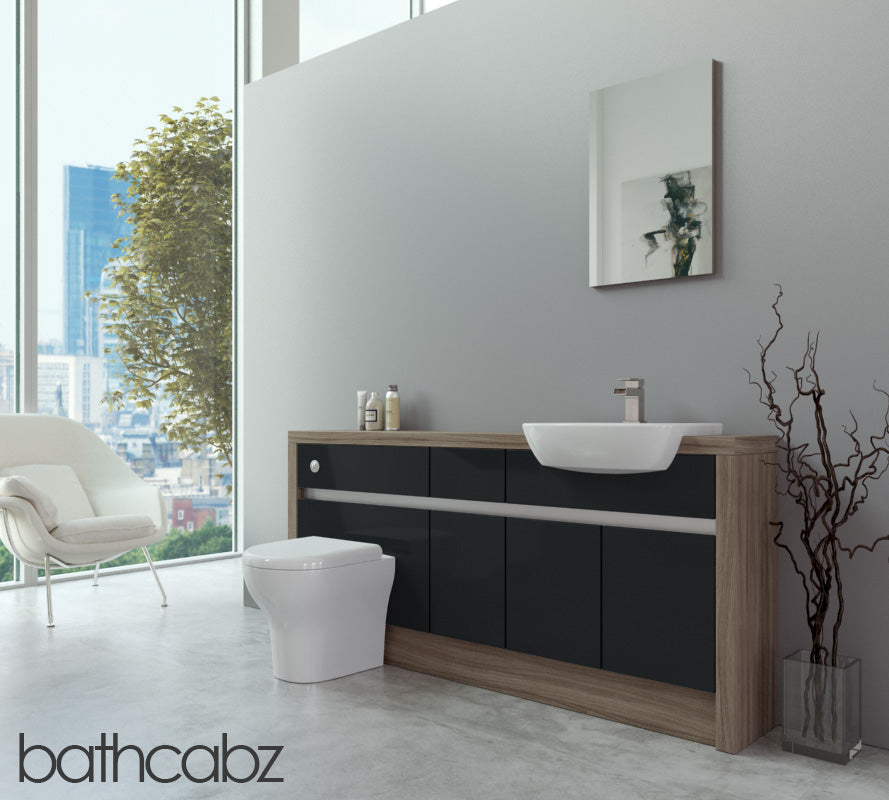 SIDONA DRIFTWOOD BASE UNITS BATHROOM FITTED FURNITURE