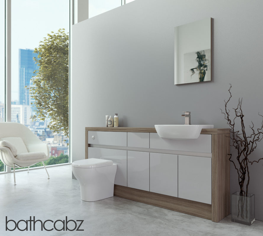 SIDONA DRIFTWOOD BASE UNITS BATHROOM FITTED FURNITURE