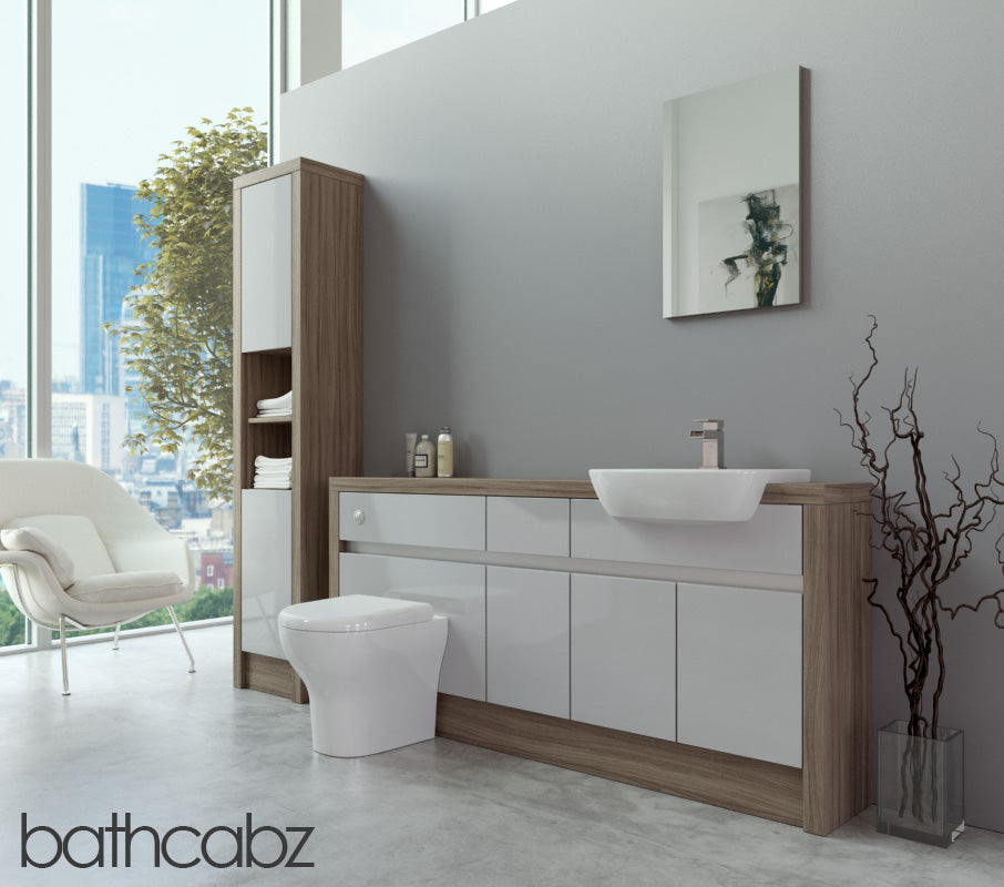 SIDONA DRIFTWOOD BASE & TALL UNIT BATHROOM FITTED FURNITURE