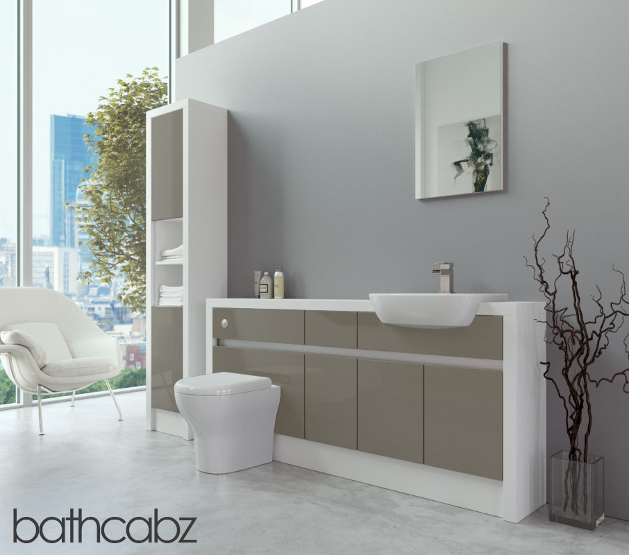 SIDONA WHITE MATT BASE & TALL UNIT BATHROOM FITTED FURNITURE