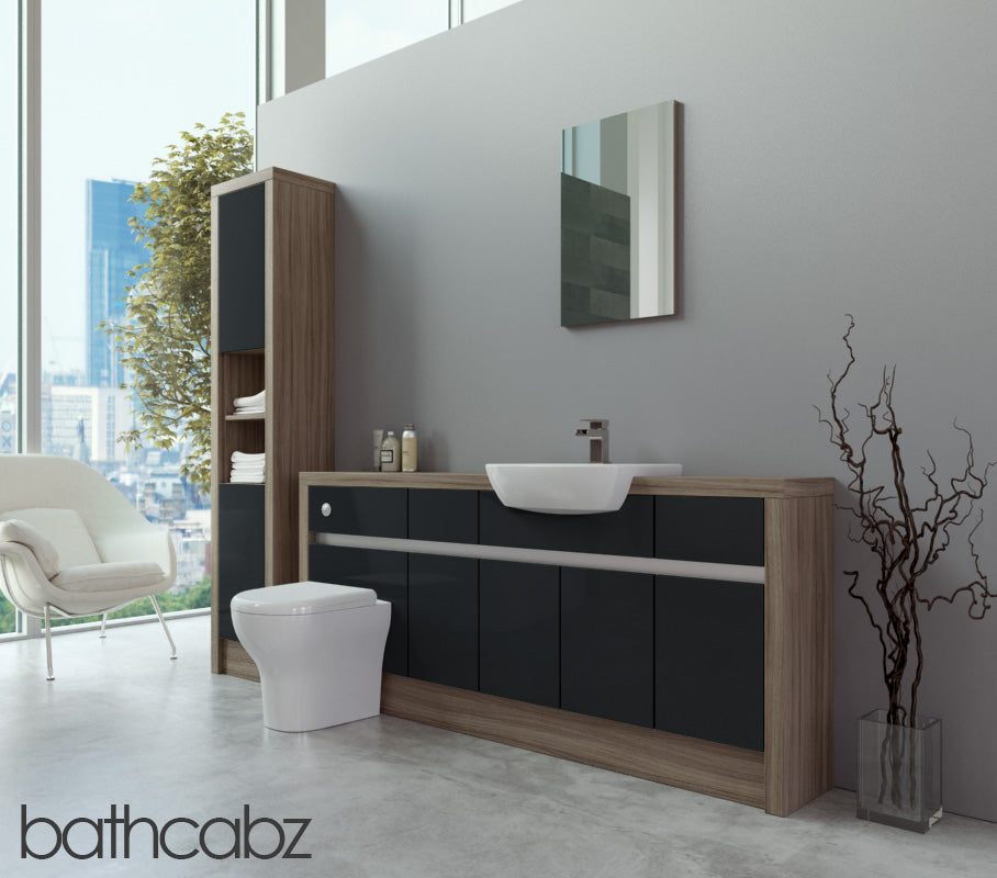 SIDONA DRIFTWOOD BASE & TALL UNIT BATHROOM FITTED FURNITURE