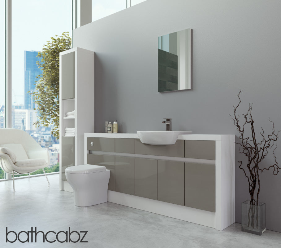 SIDONA WHITE MATT BASE & TALL UNIT BATHROOM FITTED FURNITURE