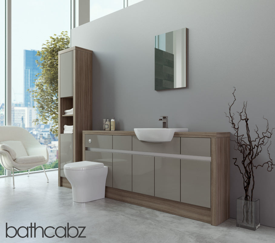 SIDONA DRIFTWOOD BASE & TALL UNIT BATHROOM FITTED FURNITURE