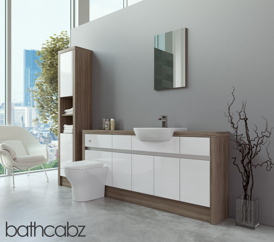 SIDONA DRIFTWOOD BASE & TALL UNIT BATHROOM FITTED FURNITURE