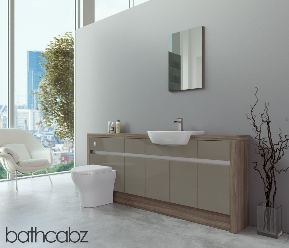 SIDONA DRIFTWOOD BASE UNITS BATHROOM FITTED FURNITURE