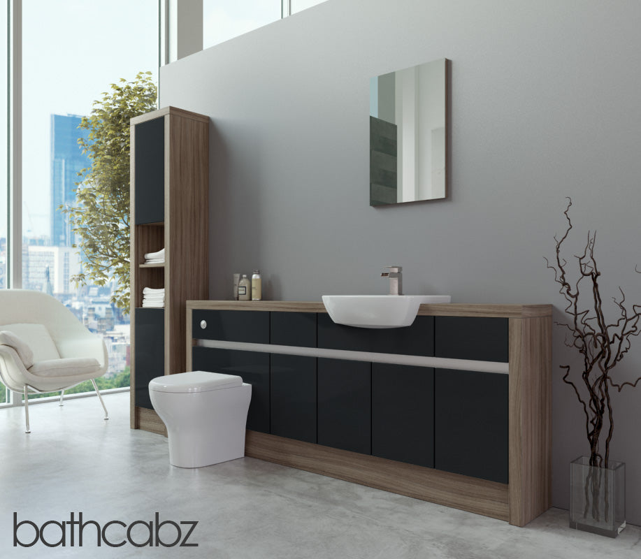 SIDONA DRIFTWOOD BASE & TALL UNIT BATHROOM FITTED FURNITURE
