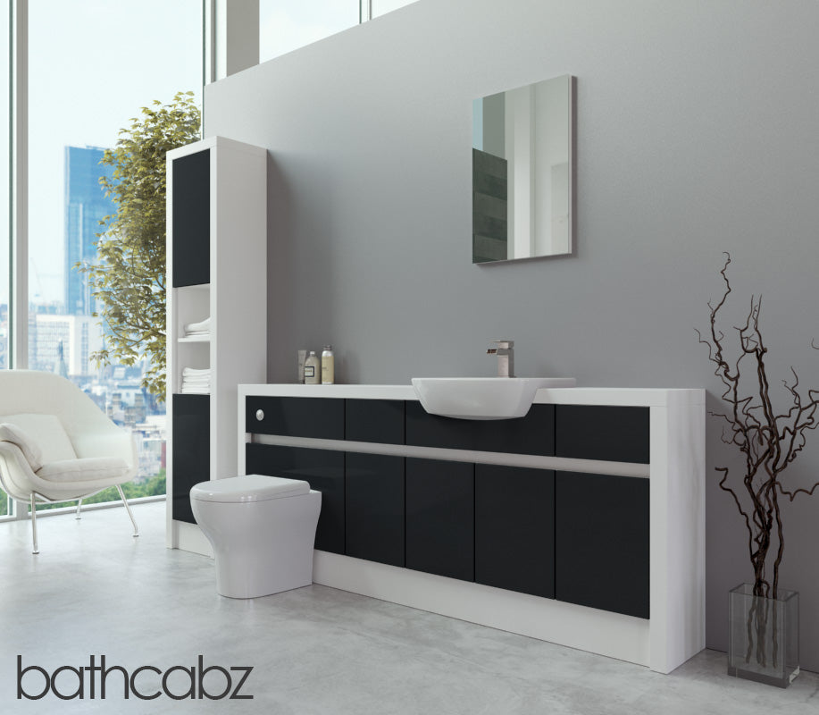 SIDONA WHITE MATT BASE & TALL UNIT BATHROOM FITTED FURNITURE