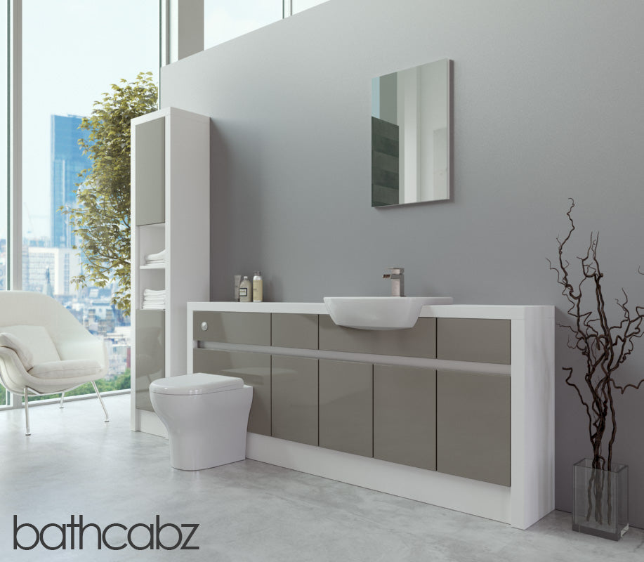 SIDONA WHITE MATT BASE & TALL UNIT BATHROOM FITTED FURNITURE