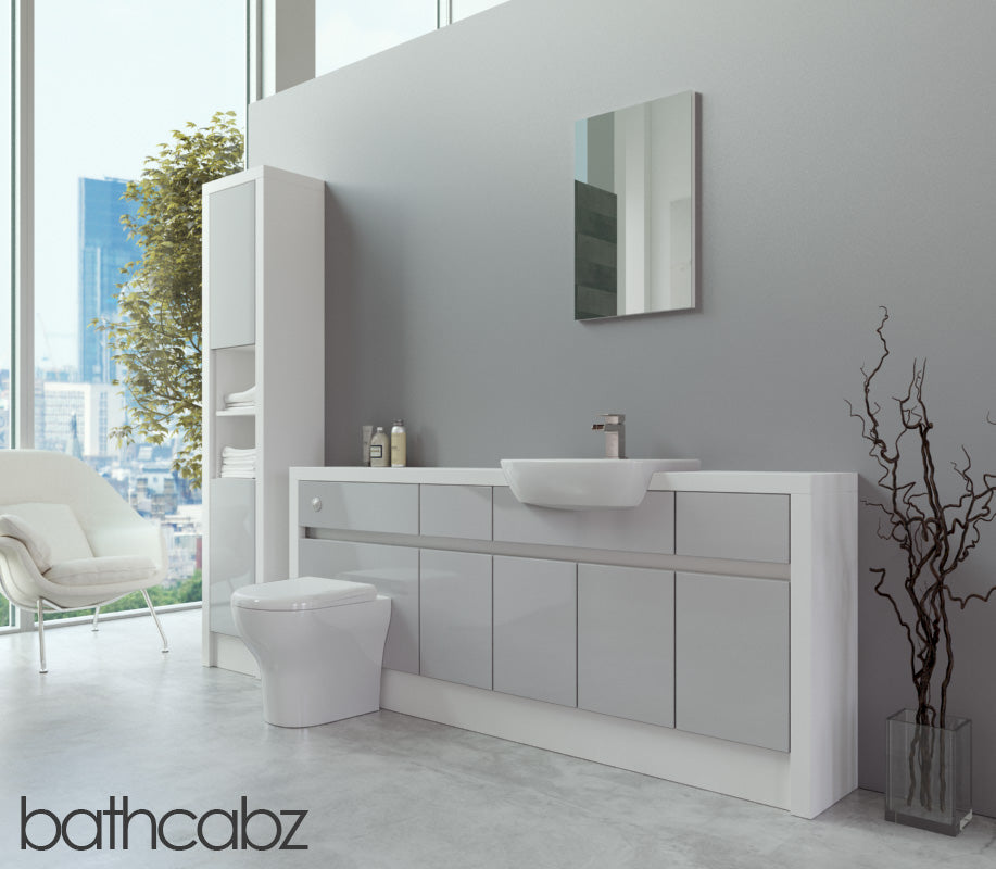 SIDONA WHITE MATT BASE & TALL UNIT BATHROOM FITTED FURNITURE
