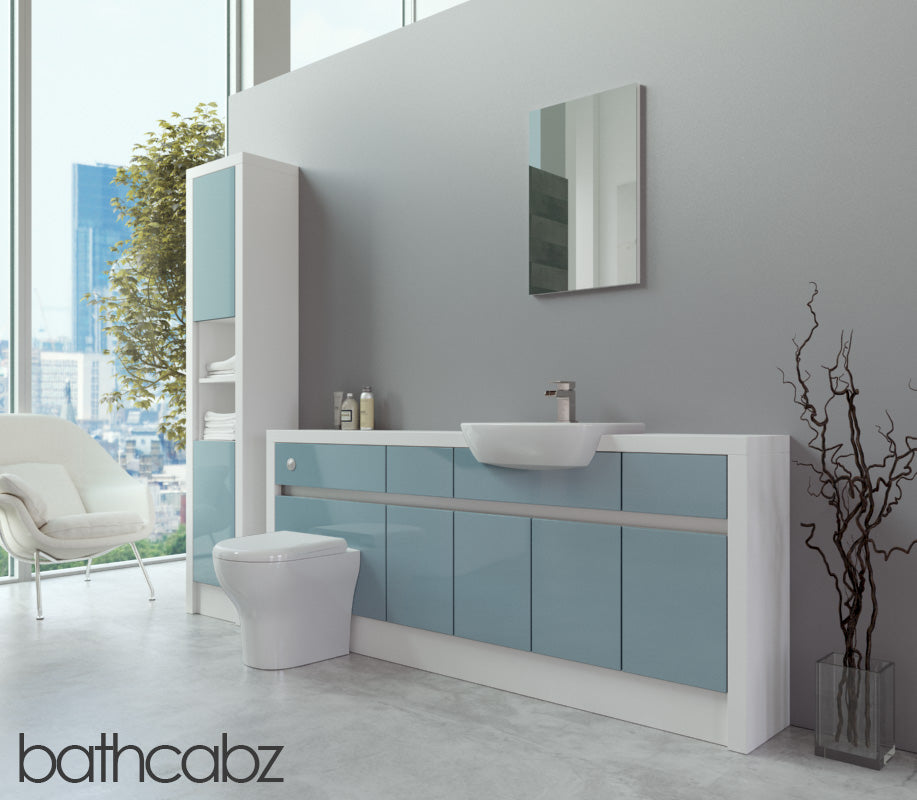SIDONA WHITE MATT BASE & TALL UNIT BATHROOM FITTED FURNITURE