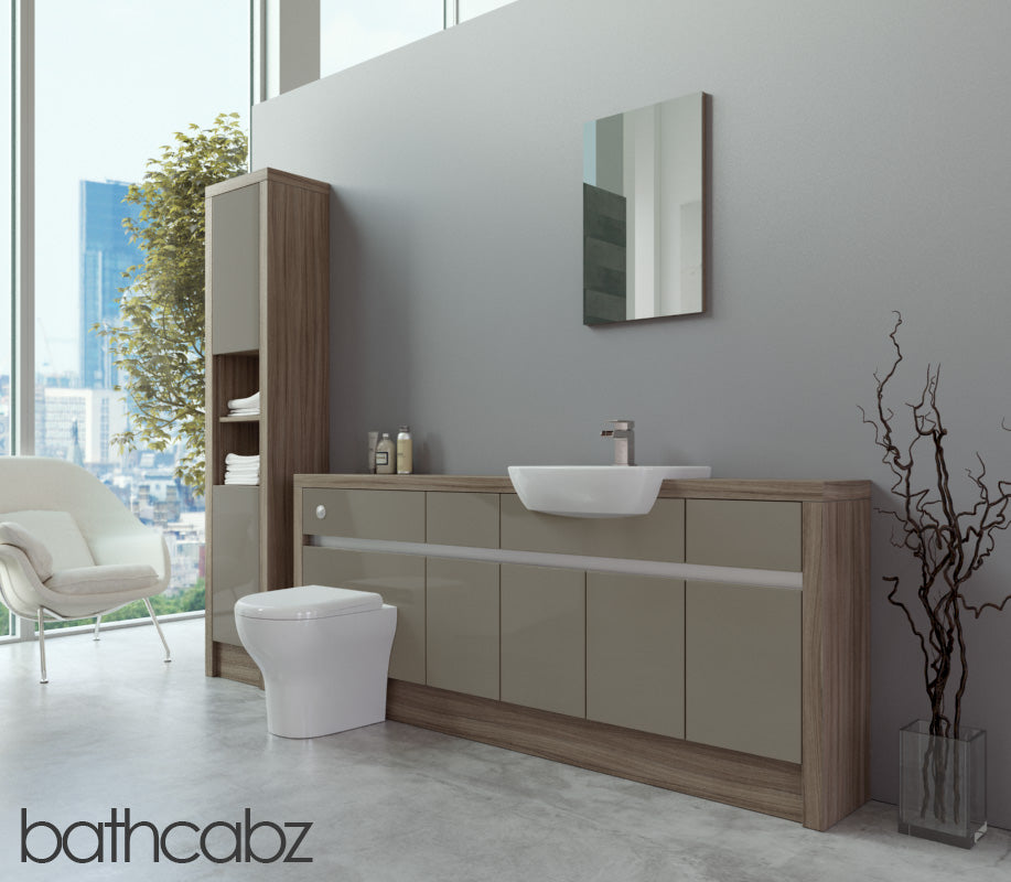 SIDONA DRIFTWOOD BASE & TALL UNIT BATHROOM FITTED FURNITURE