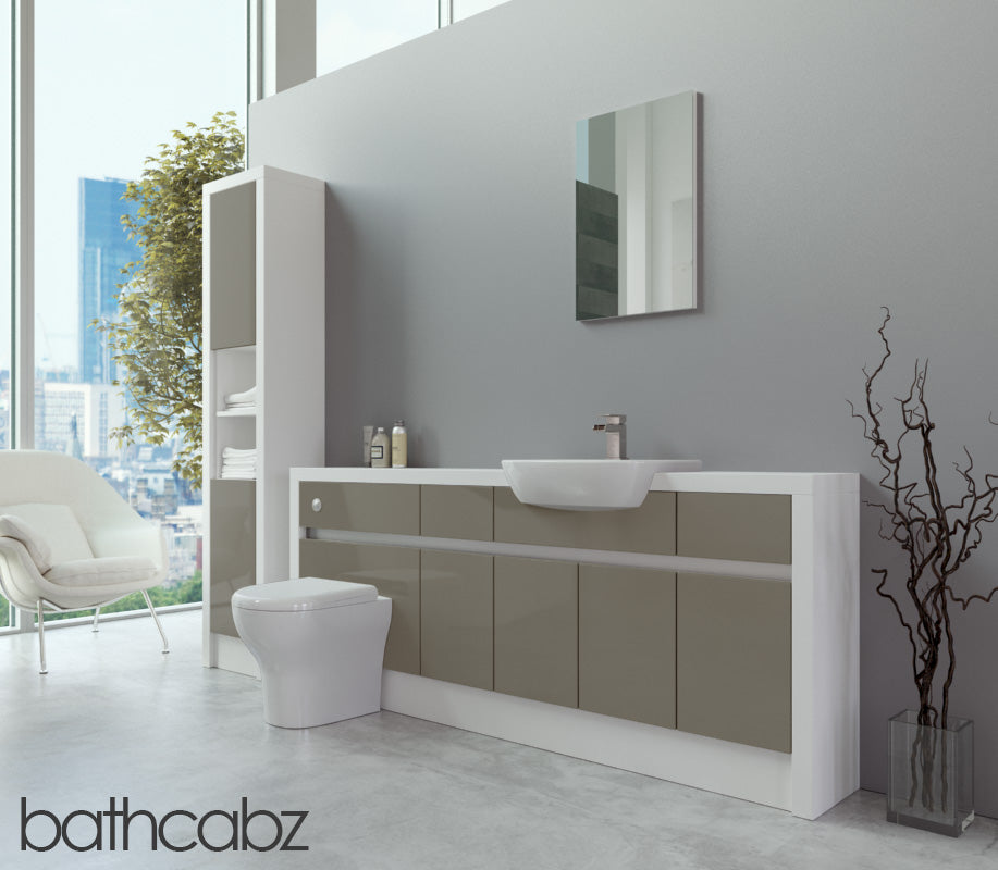 SIDONA WHITE MATT BASE & TALL UNIT BATHROOM FITTED FURNITURE