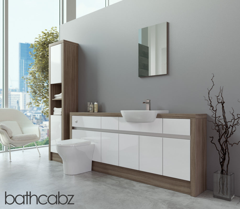 SIDONA DRIFTWOOD BASE & TALL UNIT BATHROOM FITTED FURNITURE