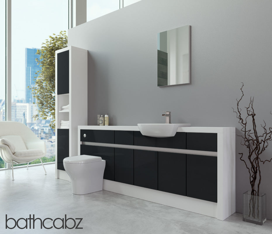 SIDONA WHITE MATT BASE & TALL UNIT BATHROOM FITTED FURNITURE