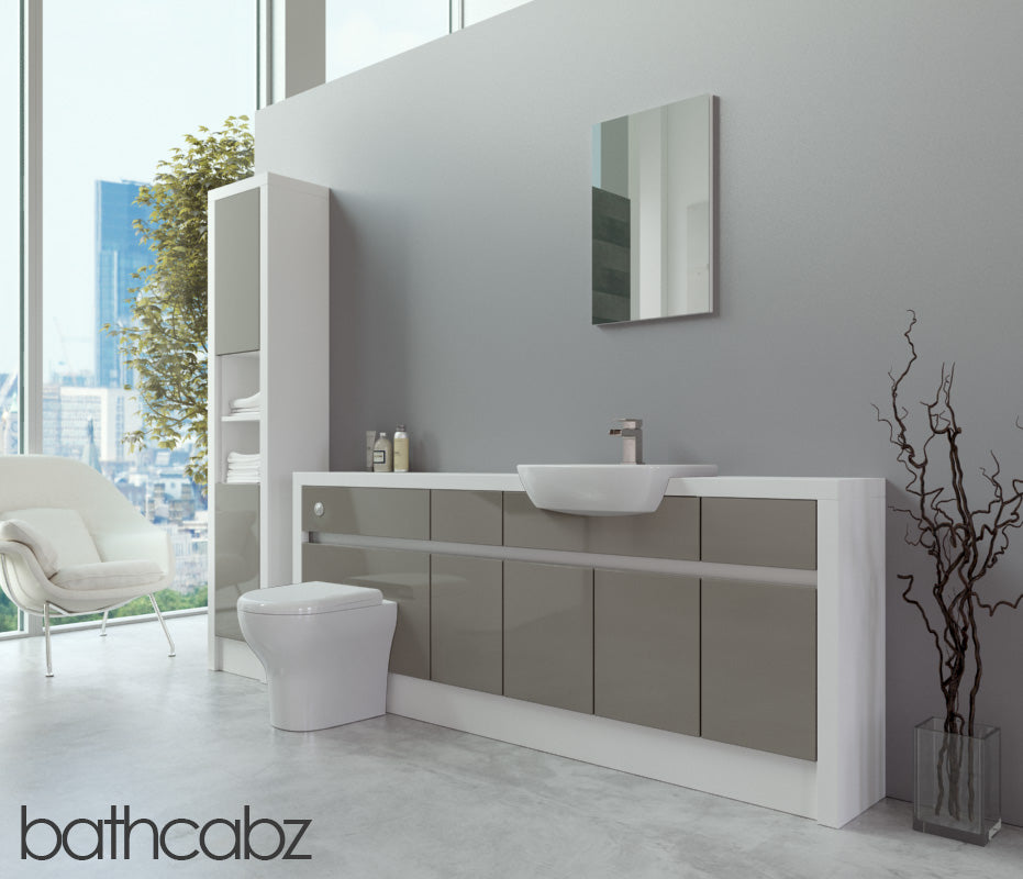 SIDONA WHITE MATT BASE & TALL UNIT BATHROOM FITTED FURNITURE