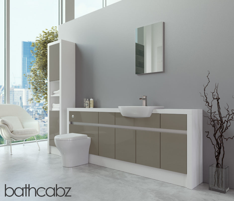 SIDONA WHITE MATT BASE & TALL UNIT BATHROOM FITTED FURNITURE