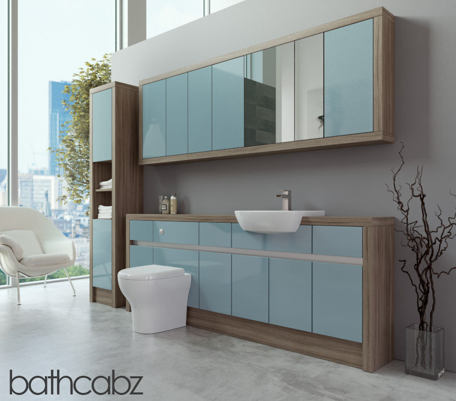 SIDONA DRIFTWOOD BASE, WALL & TALL UNIT BATHROOM FITTED FURNITURE