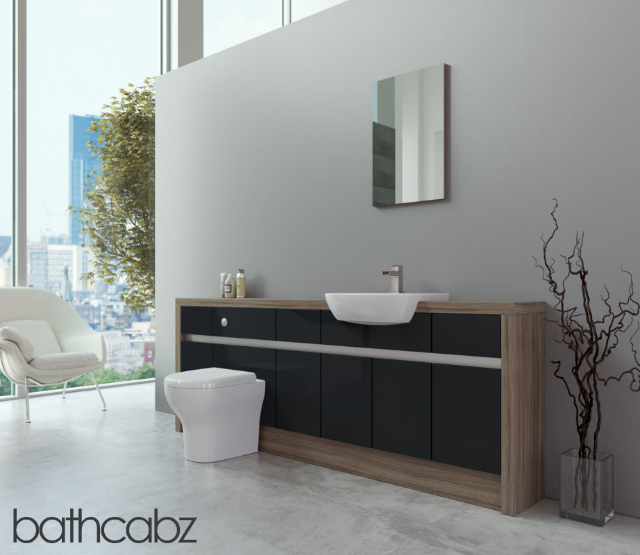 SIDONA DRIFTWOOD BASE UNITS BATHROOM FITTED FURNITURE