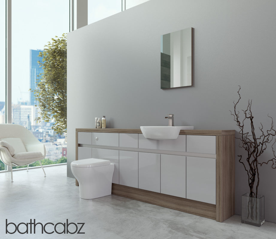 SIDONA DRIFTWOOD BASE UNITS BATHROOM FITTED FURNITURE