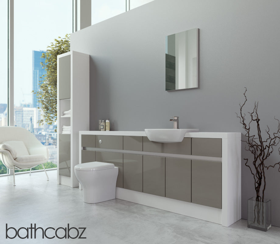 SIDONA WHITE MATT BASE & TALL UNIT BATHROOM FITTED FURNITURE