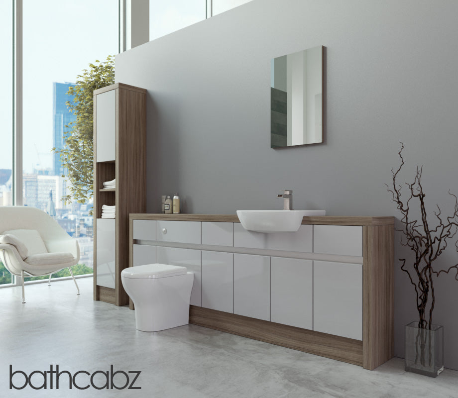 SIDONA DRIFTWOOD BASE & TALL UNIT BATHROOM FITTED FURNITURE