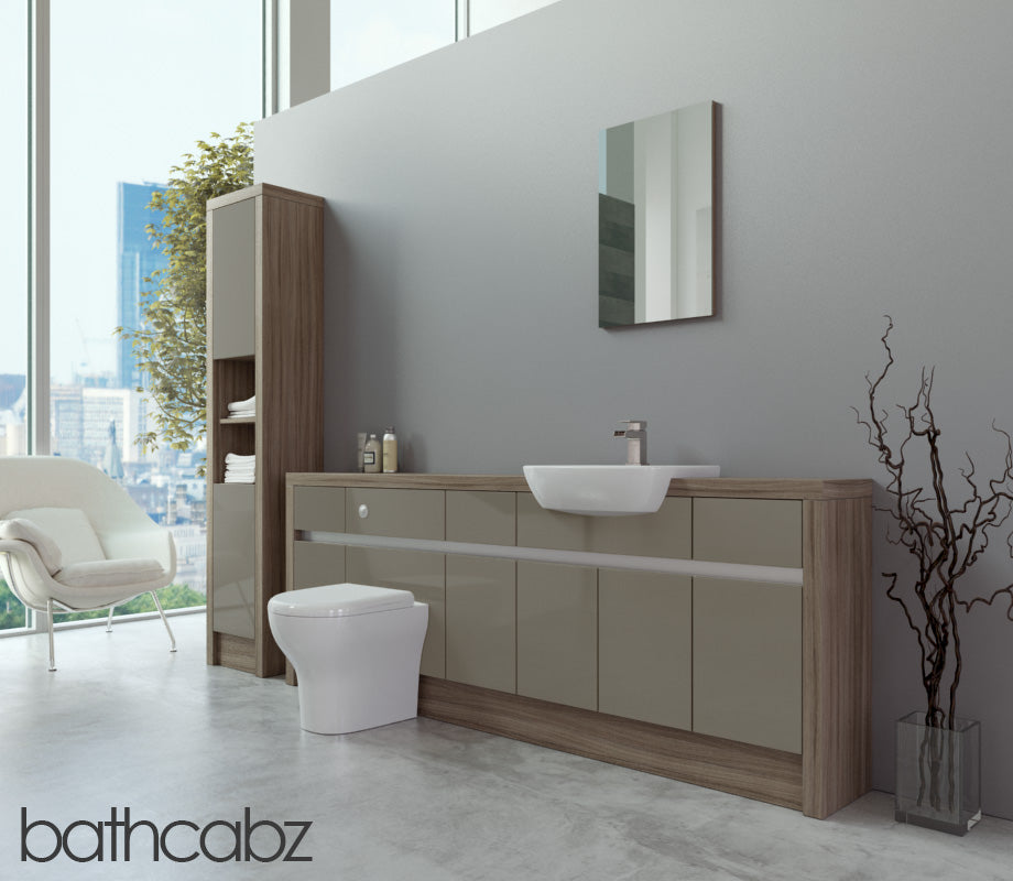 SIDONA DRIFTWOOD BASE & TALL UNIT BATHROOM FITTED FURNITURE