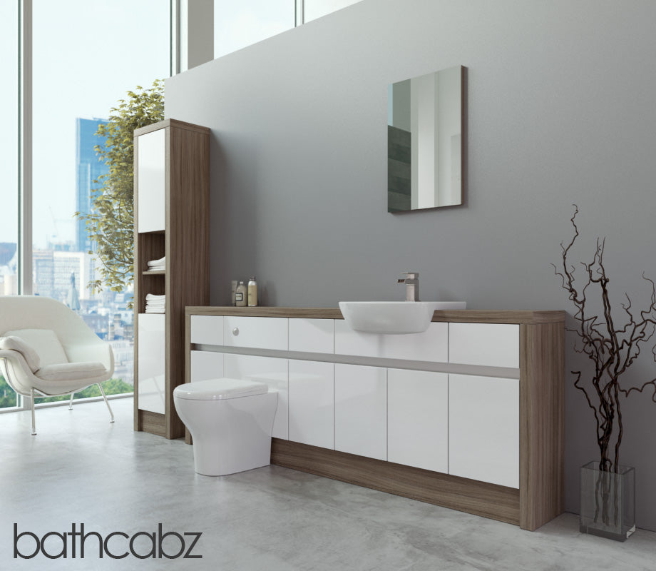 SIDONA DRIFTWOOD BASE & TALL UNIT BATHROOM FITTED FURNITURE