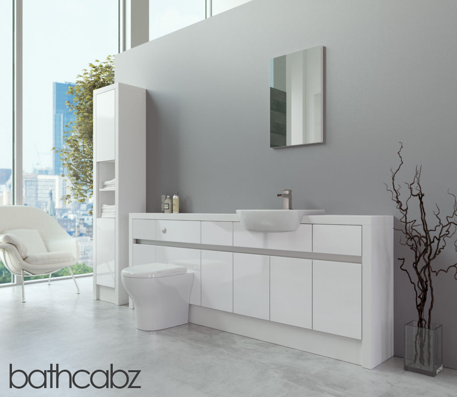SIDONA WHITE MATT BASE & TALL UNIT BATHROOM FITTED FURNITURE
