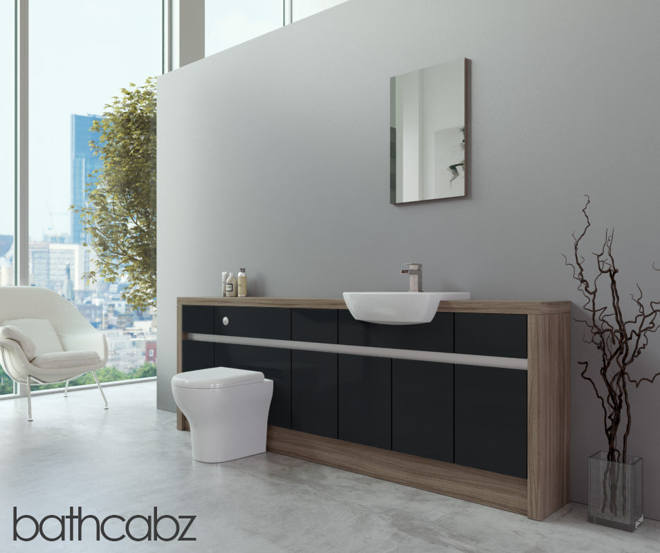 SIDONA DRIFTWOOD BASE UNITS BATHROOM FITTED FURNITURE