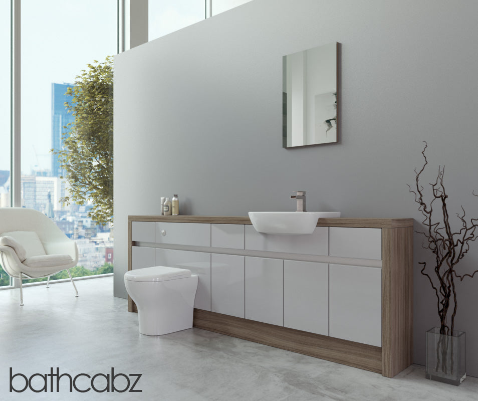SIDONA DRIFTWOOD BASE UNITS BATHROOM FITTED FURNITURE