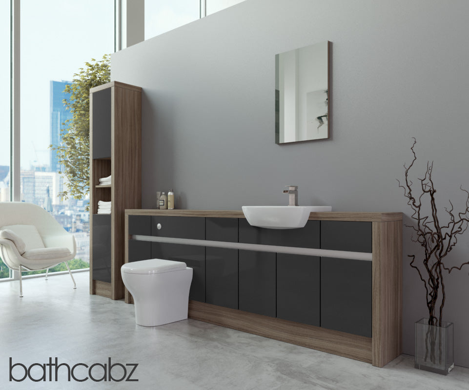 SIDONA DRIFTWOOD BASE & TALL UNIT BATHROOM FITTED FURNITURE