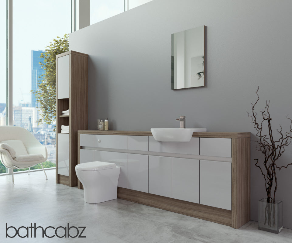 SIDONA DRIFTWOOD BASE & TALL UNIT BATHROOM FITTED FURNITURE