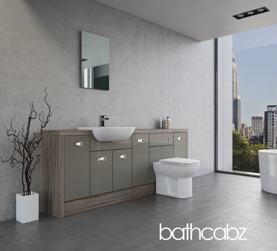 ATHENA DRIFTWOOD BASE UNITS BATHROOM FITTED FURNITURE