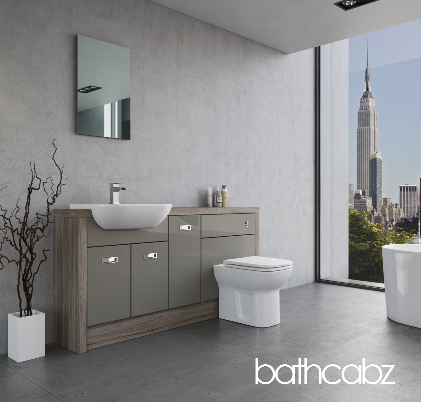 ATHENA DRIFTWOOD BASE UNITS BATHROOM FITTED FURNITURE