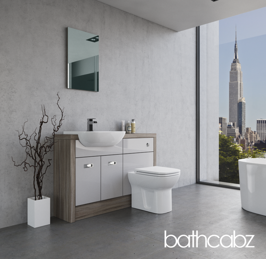ATHENA DRIFTWOOD BASE UNITS BATHROOM FITTED FURNITURE