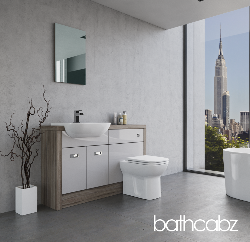 ATHENA DRIFTWOOD BASE UNITS BATHROOM FITTED FURNITURE
