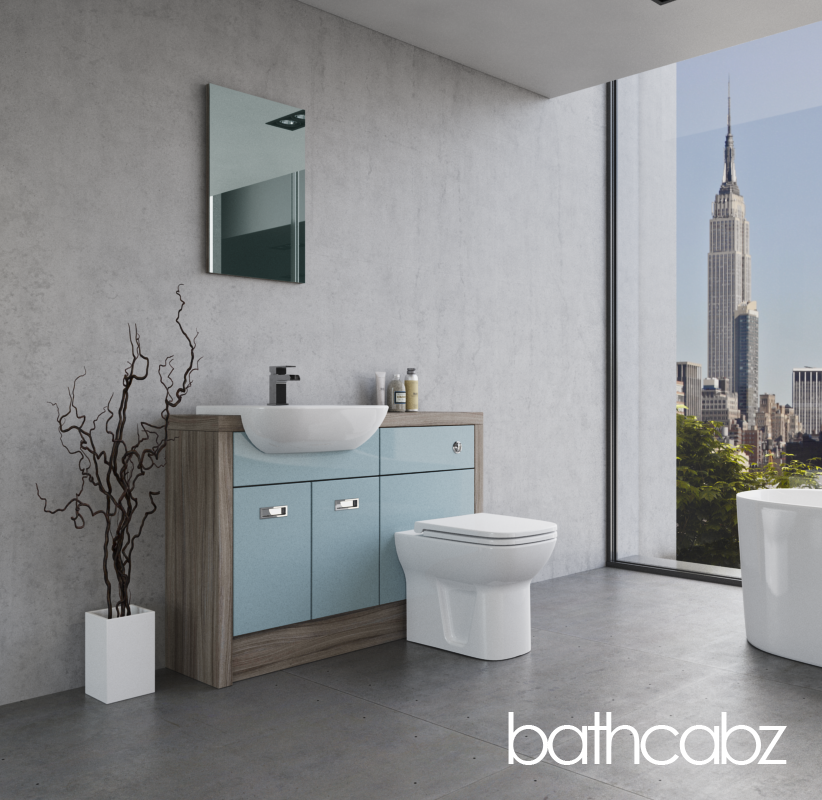 ATHENA DRIFTWOOD BASE UNITS BATHROOM FITTED FURNITURE