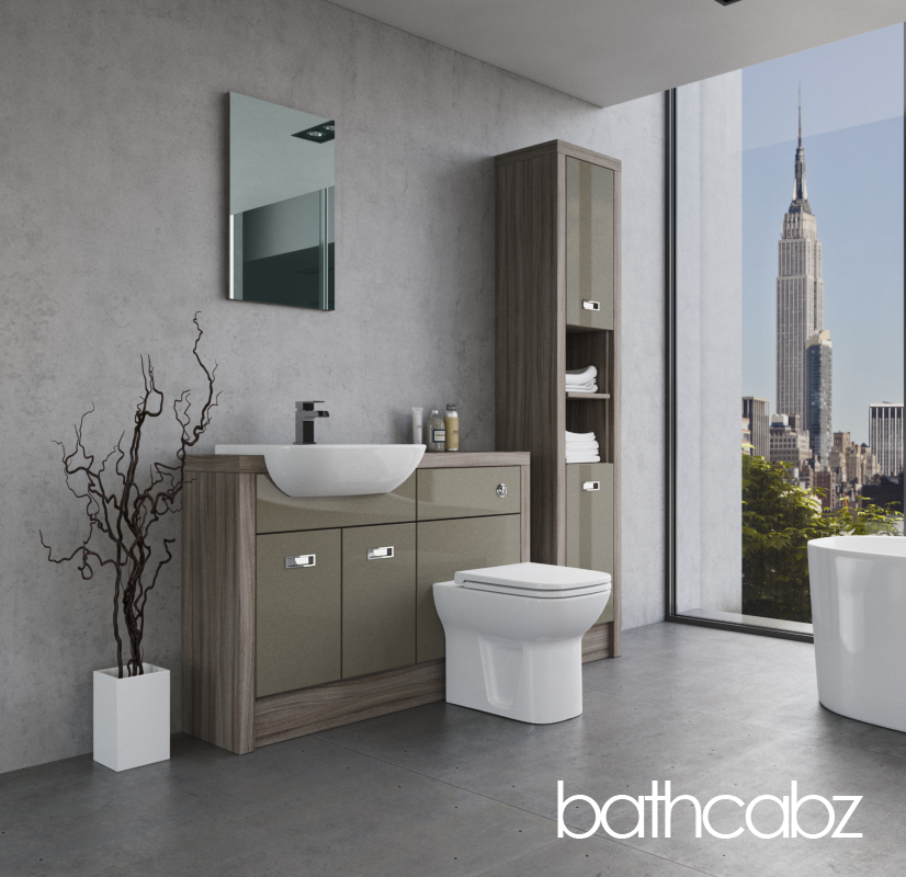ATHENA DRIFTWOOD BASE & TALL UNIT BATHROOM FITTED FURNITURE