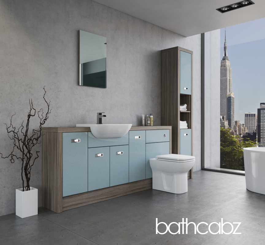 ATHENA DRIFTWOOD BASE & TALL UNIT BATHROOM FITTED FURNITURE