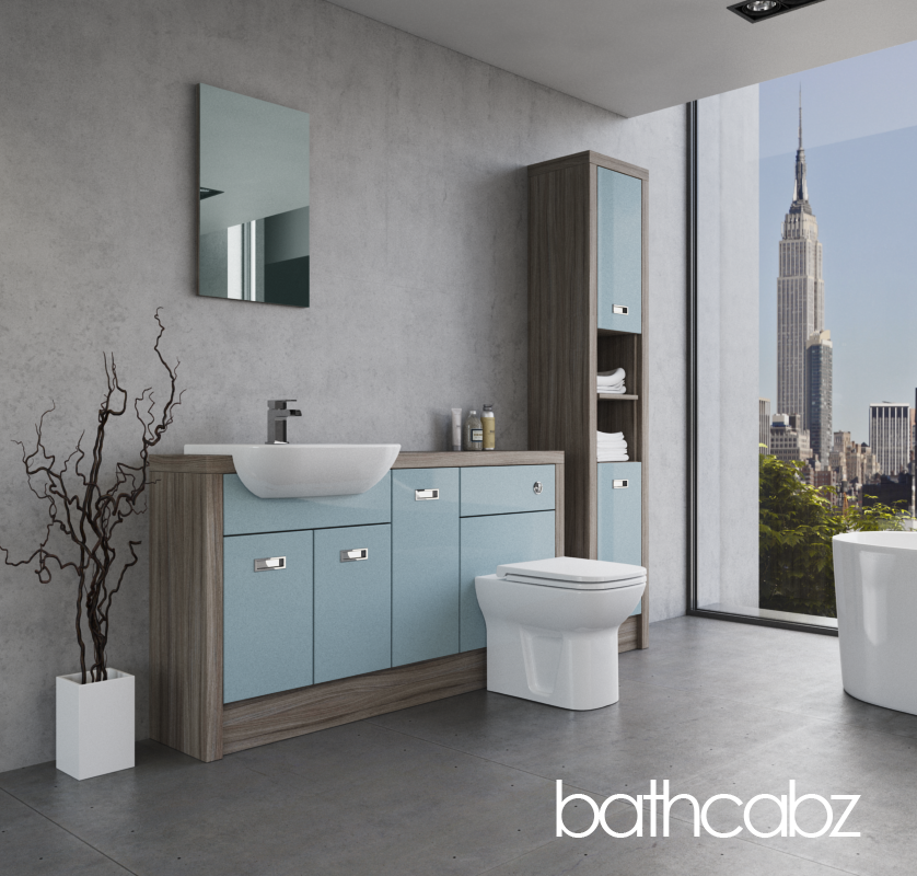 ATHENA DRIFTWOOD BASE & TALL UNIT BATHROOM FITTED FURNITURE