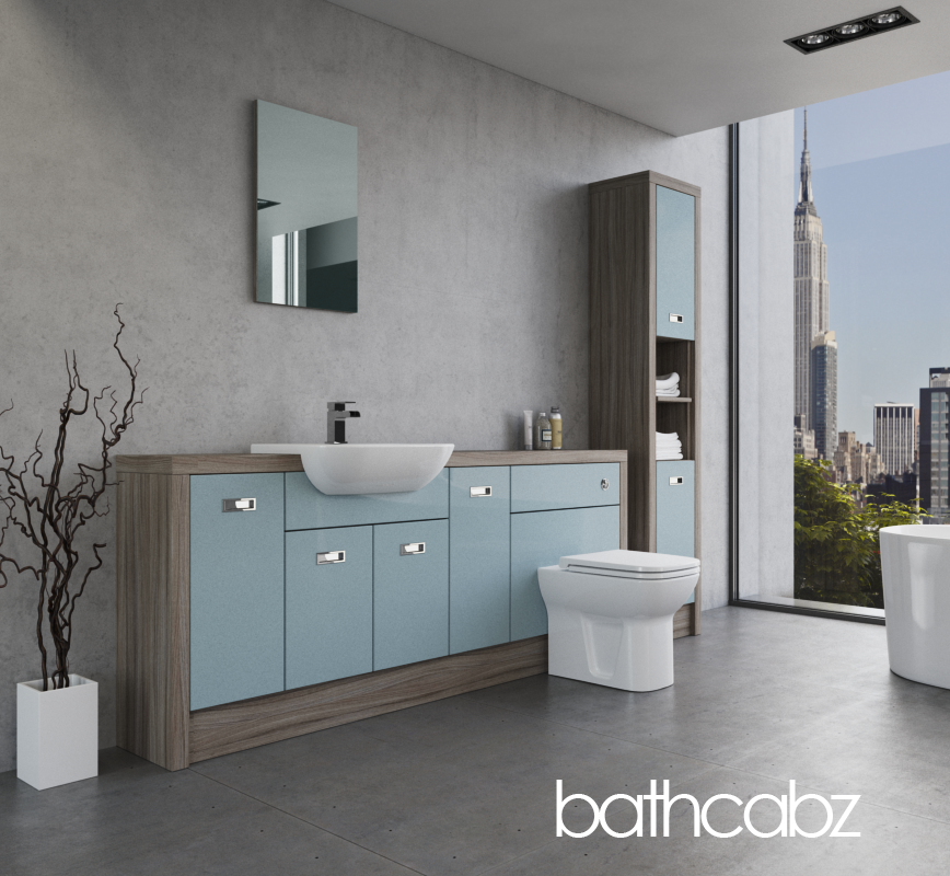 ATHENA DRIFTWOOD BASE & TALL UNIT BATHROOM FITTED FURNITURE