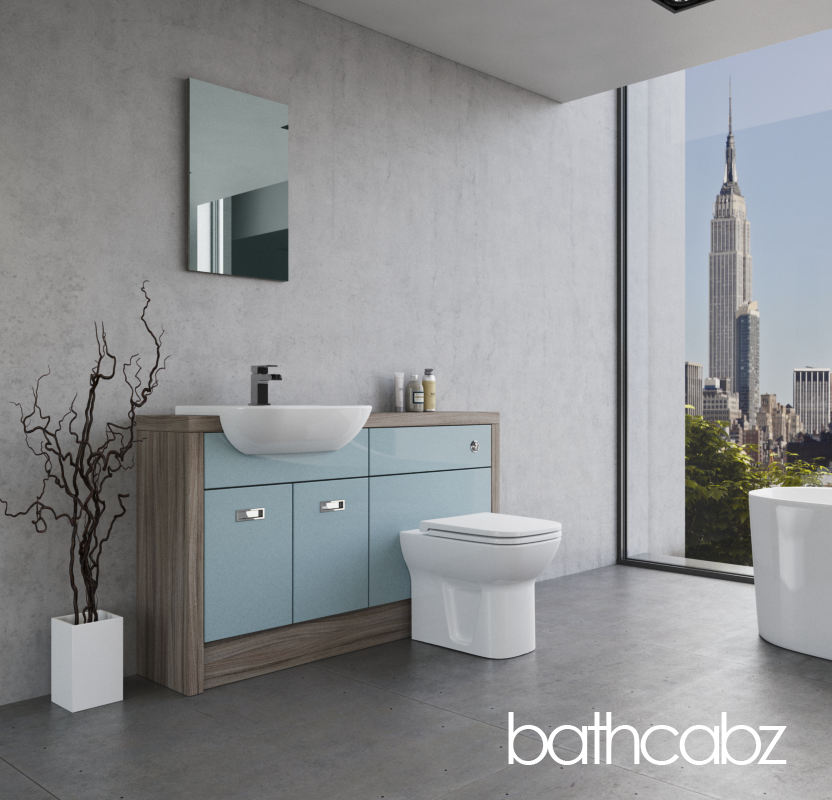 ATHENA DRIFTWOOD BASE UNITS BATHROOM FITTED FURNITURE