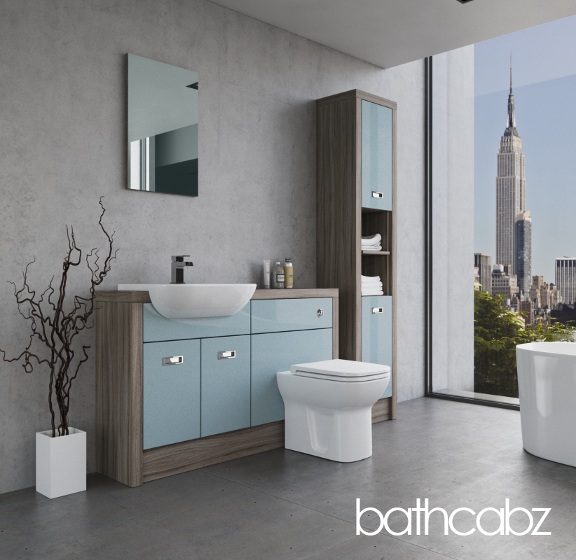 ATHENA DRIFTWOOD BASE & TALL UNIT BATHROOM FITTED FURNITURE