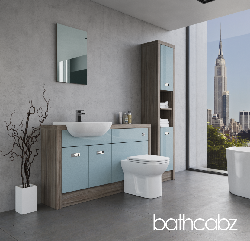 ATHENA DRIFTWOOD BASE & TALL UNIT BATHROOM FITTED FURNITURE