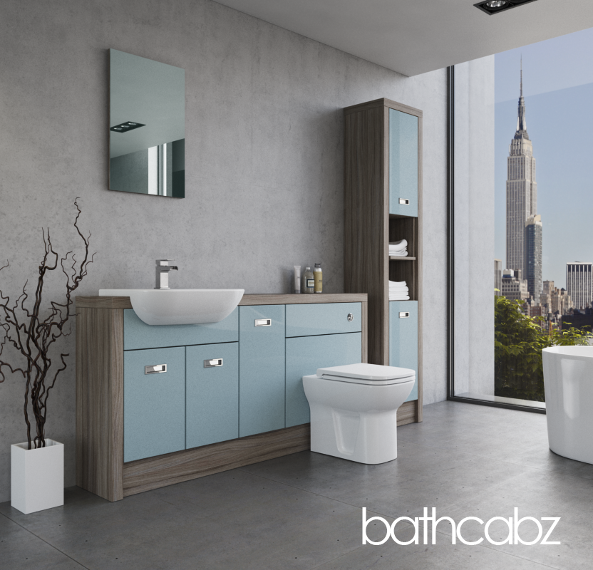 ATHENA DRIFTWOOD BASE & TALL UNIT BATHROOM FITTED FURNITURE