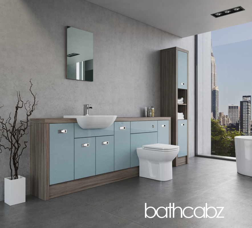ATHENA DRIFTWOOD BASE & TALL UNIT BATHROOM FITTED FURNITURE