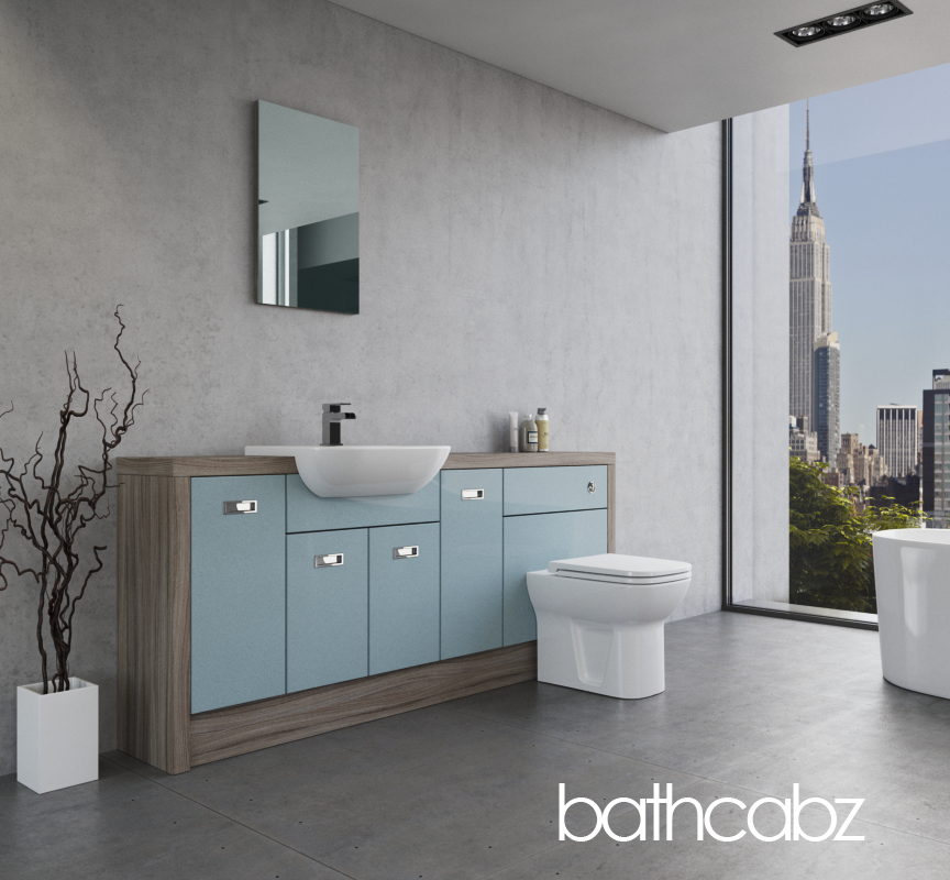 ATHENA DRIFTWOOD BASE UNITS BATHROOM FITTED FURNITURE